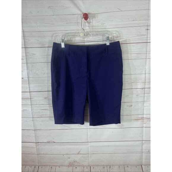 Annika Cutter & Buck Shorts Women 6 Purple Bermuda Golf Activewear Flat Front - Picture 2 of 9